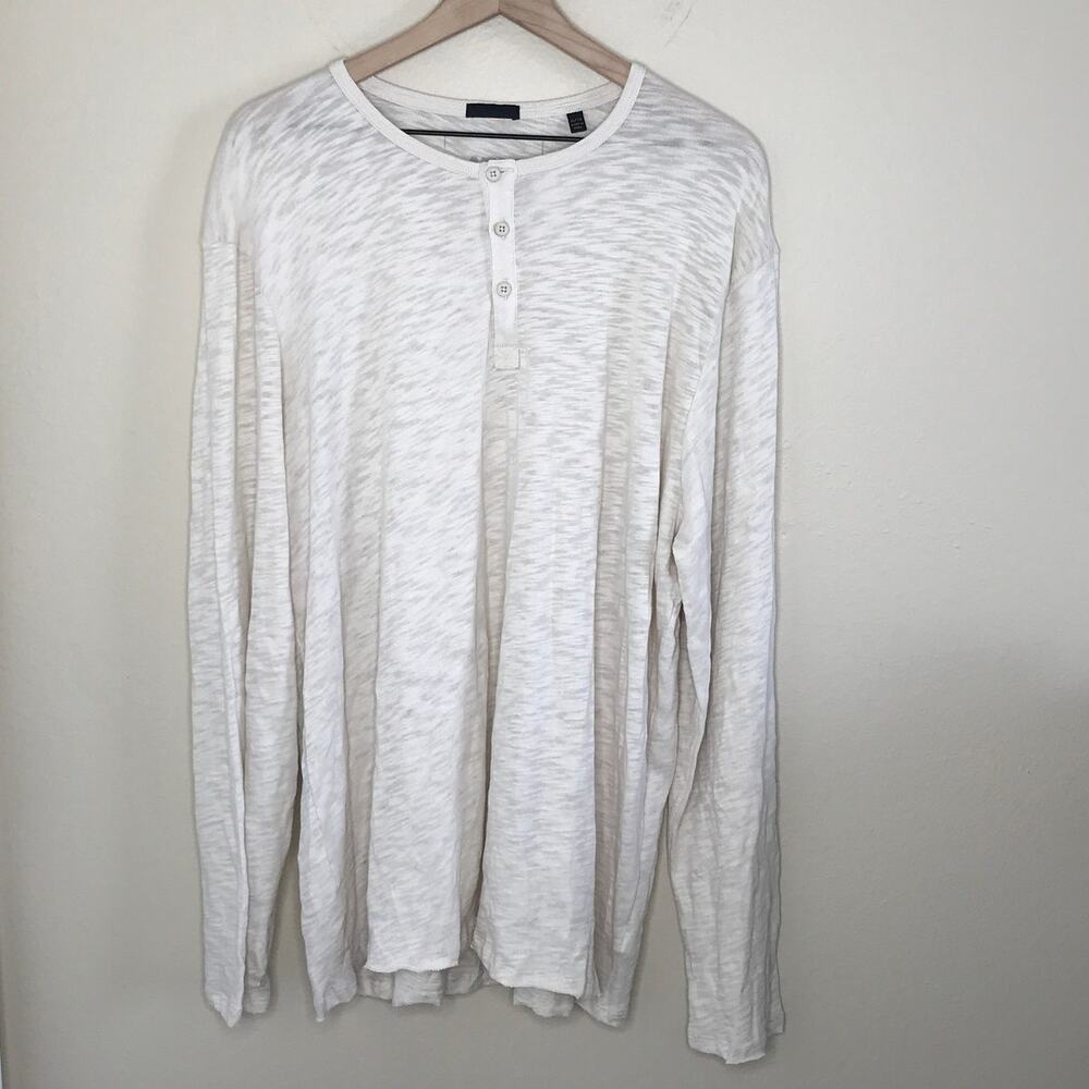 ATM Slub Jersey Destroyed Wash Henley Burnout Minimalist Basic Capsule Size XL